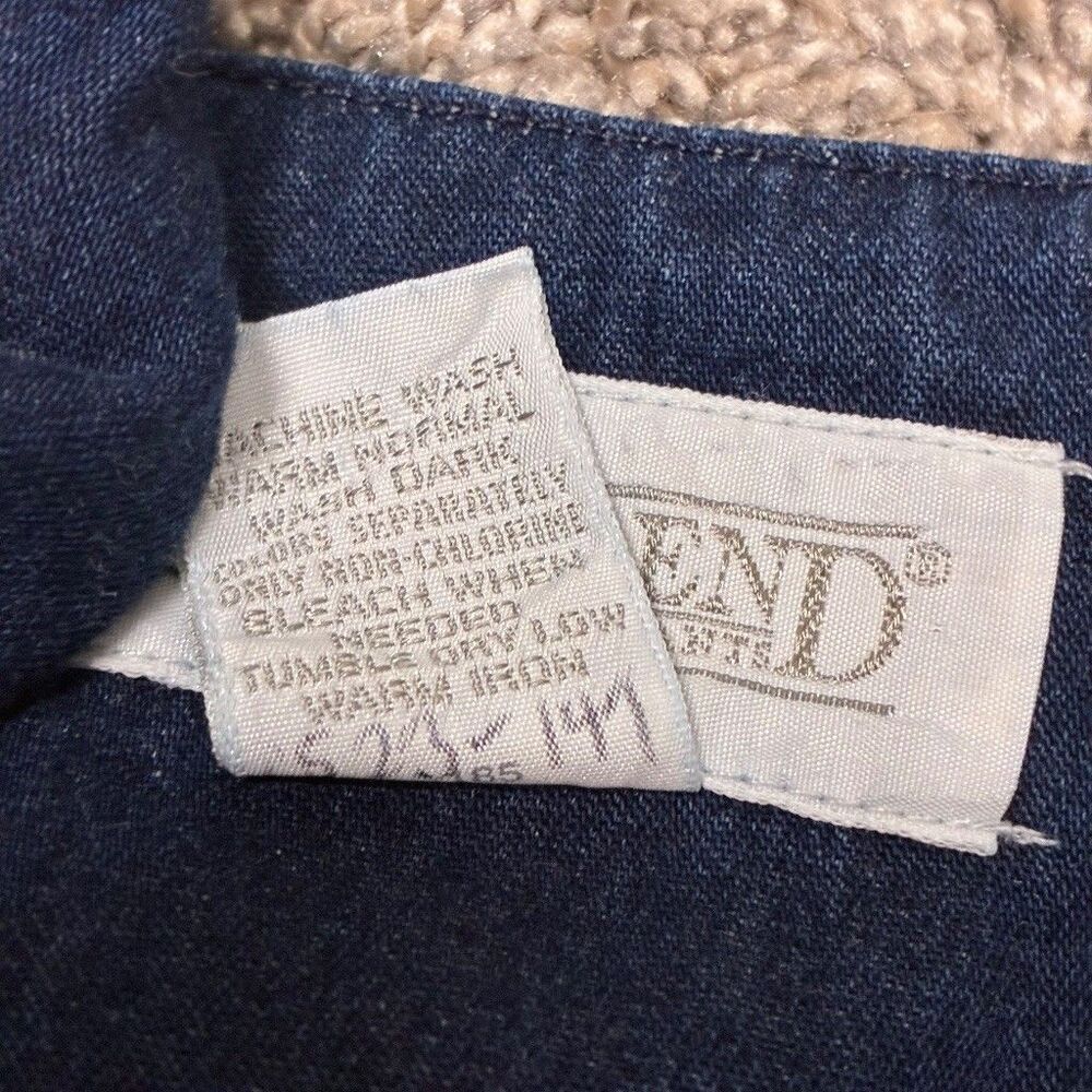 VTG Lands End 90s Denim Midi Dress Size 8 Blue USA Cottagecore Western Prarie - Picture 3 of 11